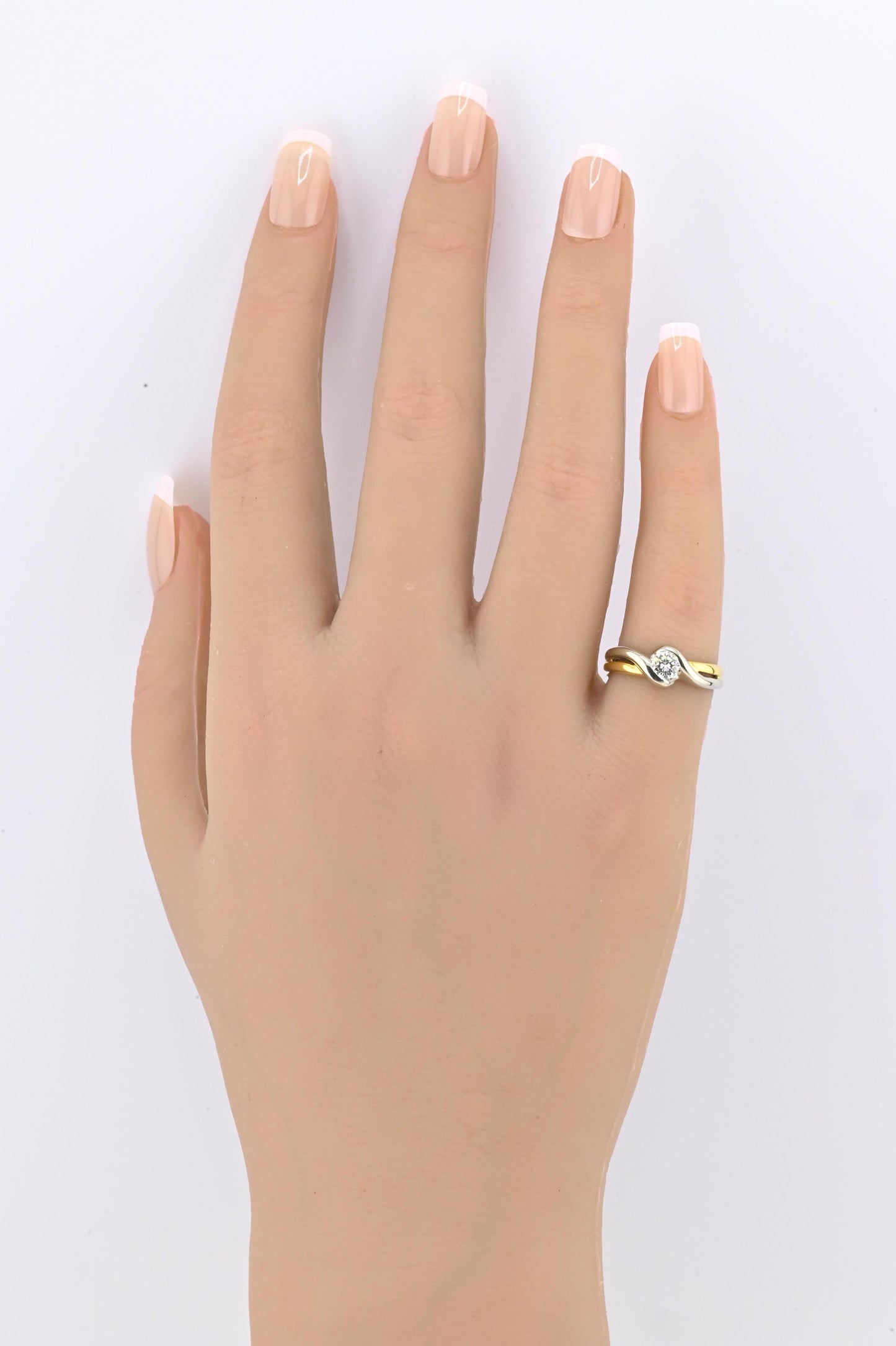 FRED 18K Yellow & White Gold Diamond Ring – 0.30 Carat, IGI Certified, Size 5