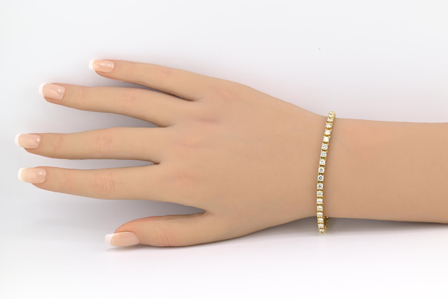 14K Yellow Gold Diamond Tennis Bracelet Approx 5 Carats Natural Diamonds