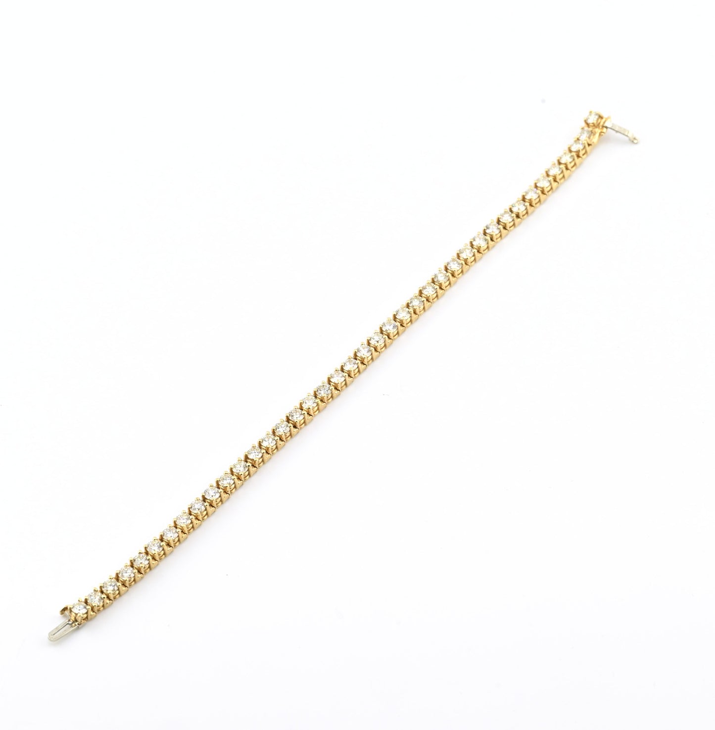 14K Yellow Gold Diamond Tennis Bracelet Approx 5 Carats Natural Diamonds