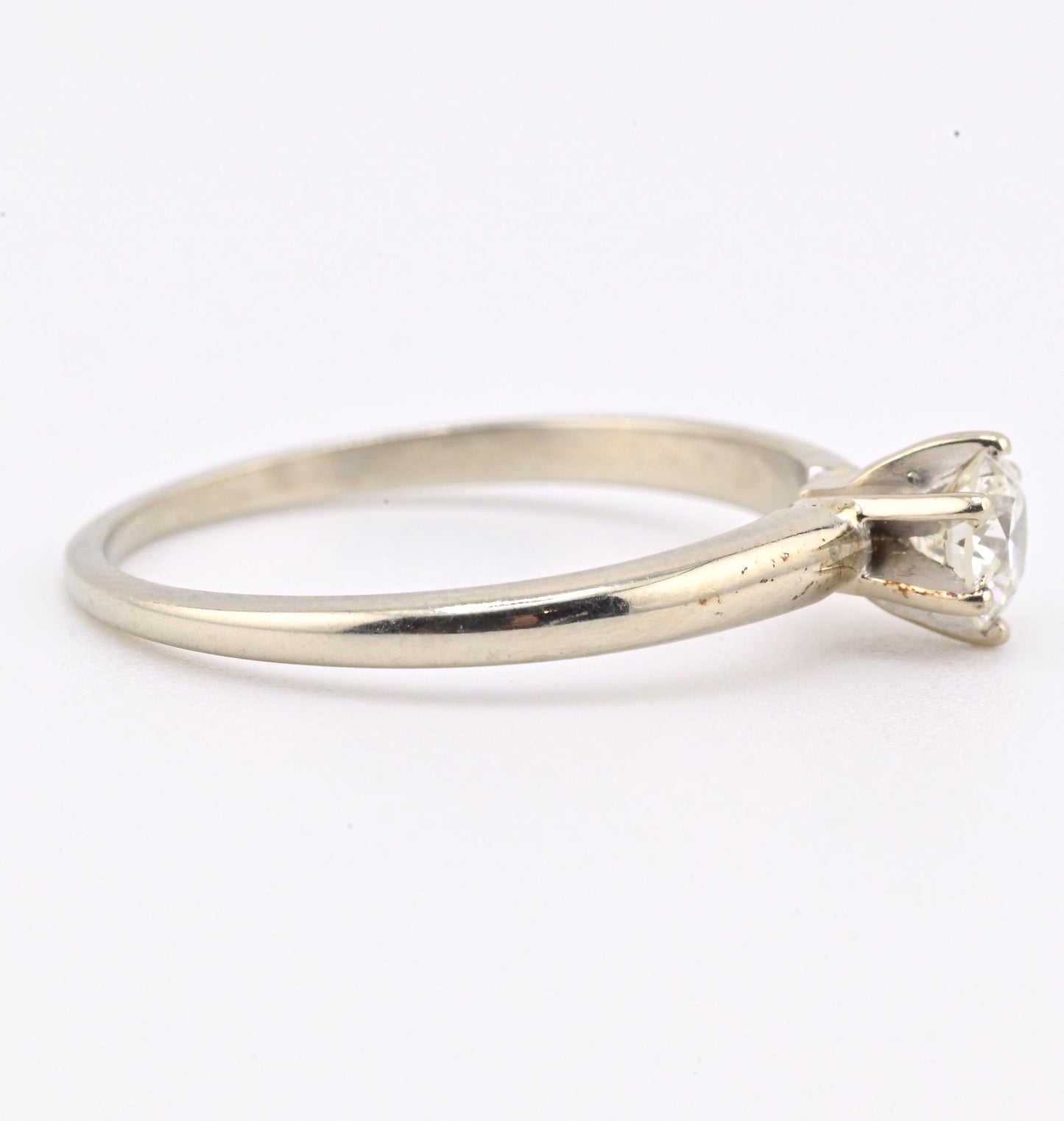 IGI Certified 14K White Gold Solitaire Diamond Ring – 0.45ct, Size 7.5