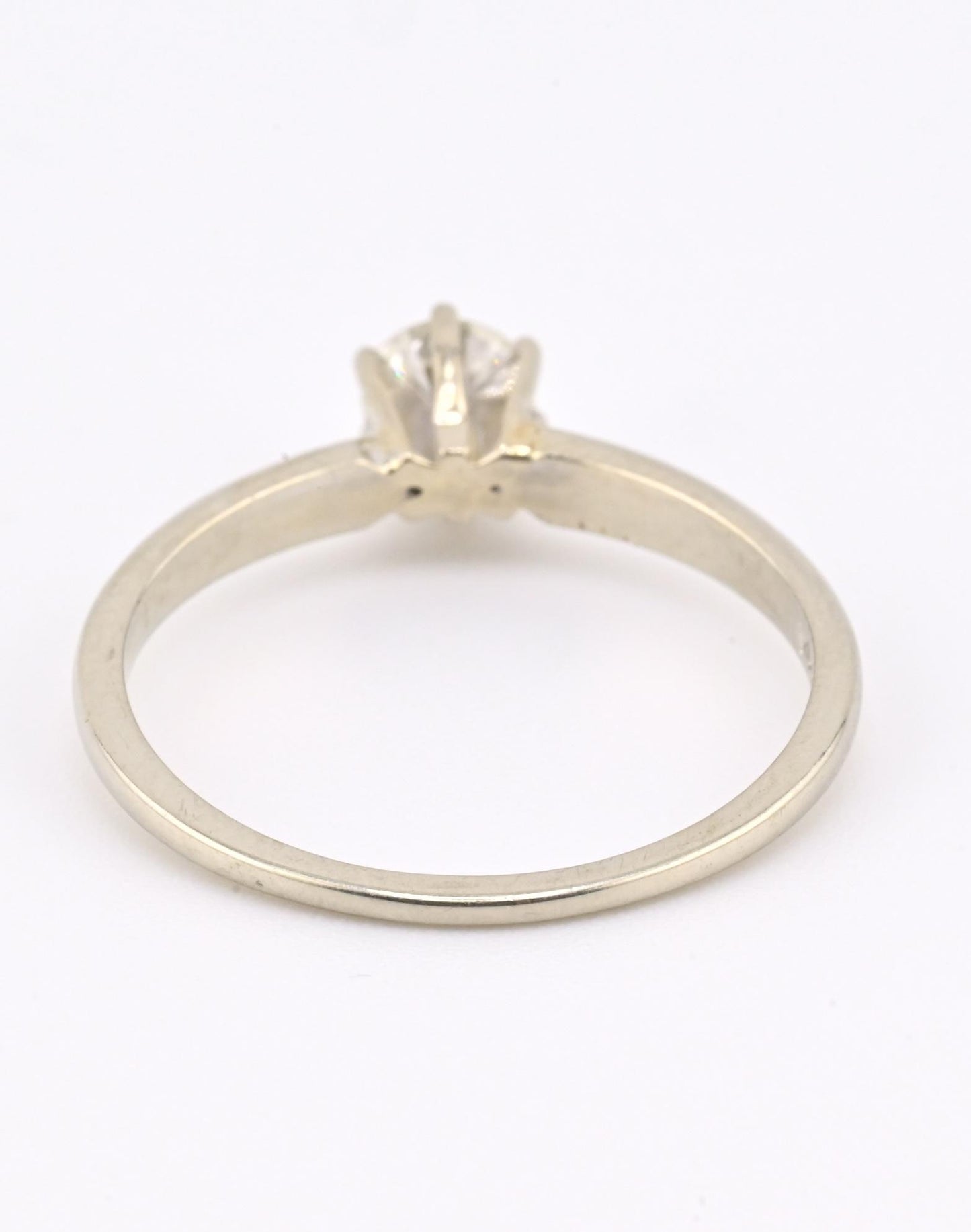 IGI Certified 14K White Gold Solitaire Diamond Ring – 0.45ct, Size 7.5