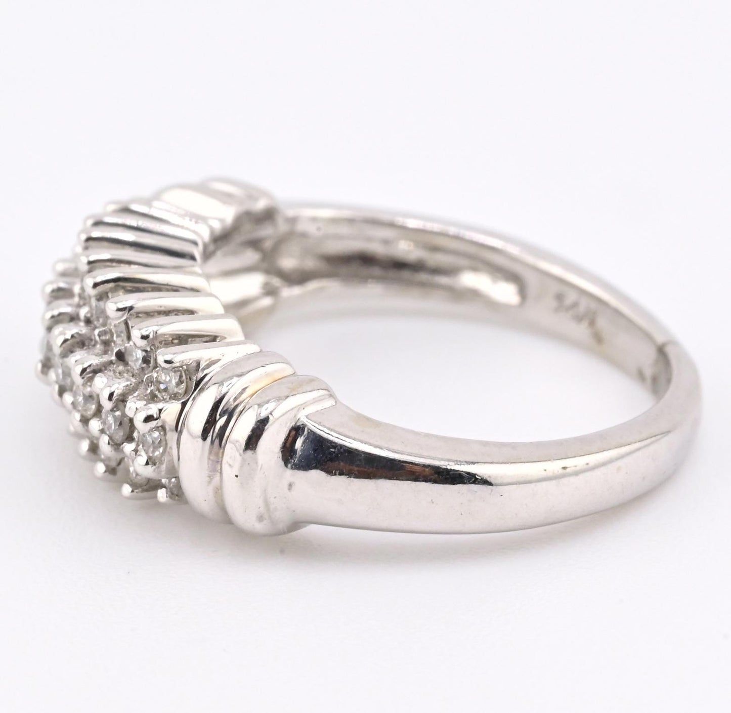 IGI Certified 14K White Gold Diamond Band – 0.25ct, 27 Natural Diamonds Size 4