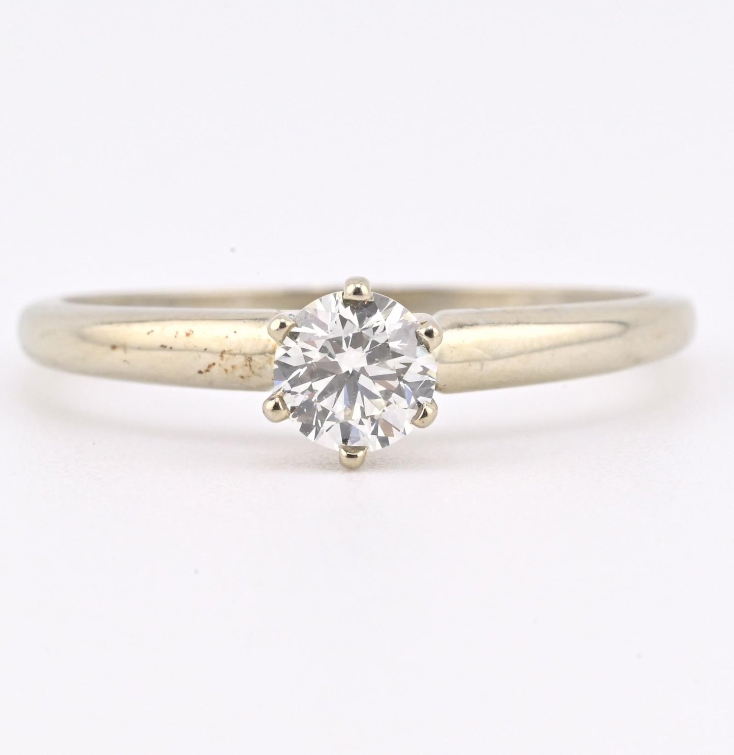 IGI Certified 14K White Gold Solitaire Diamond Ring – 0.45ct, Size 7.5