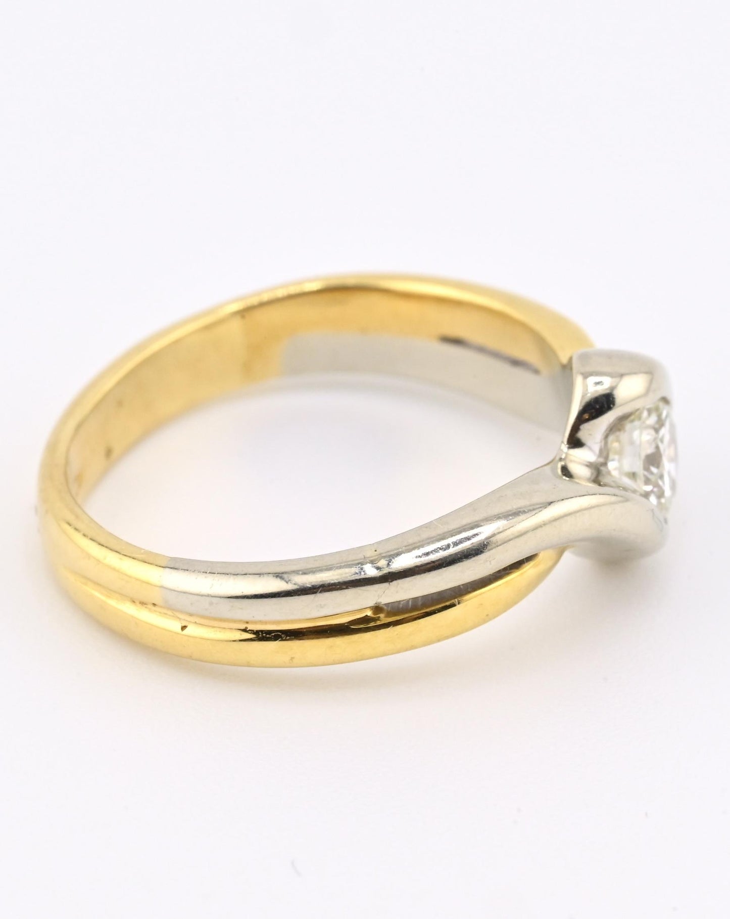 FRED 18K Yellow & White Gold Diamond Ring – 0.30 Carat, IGI Certified, Size 5