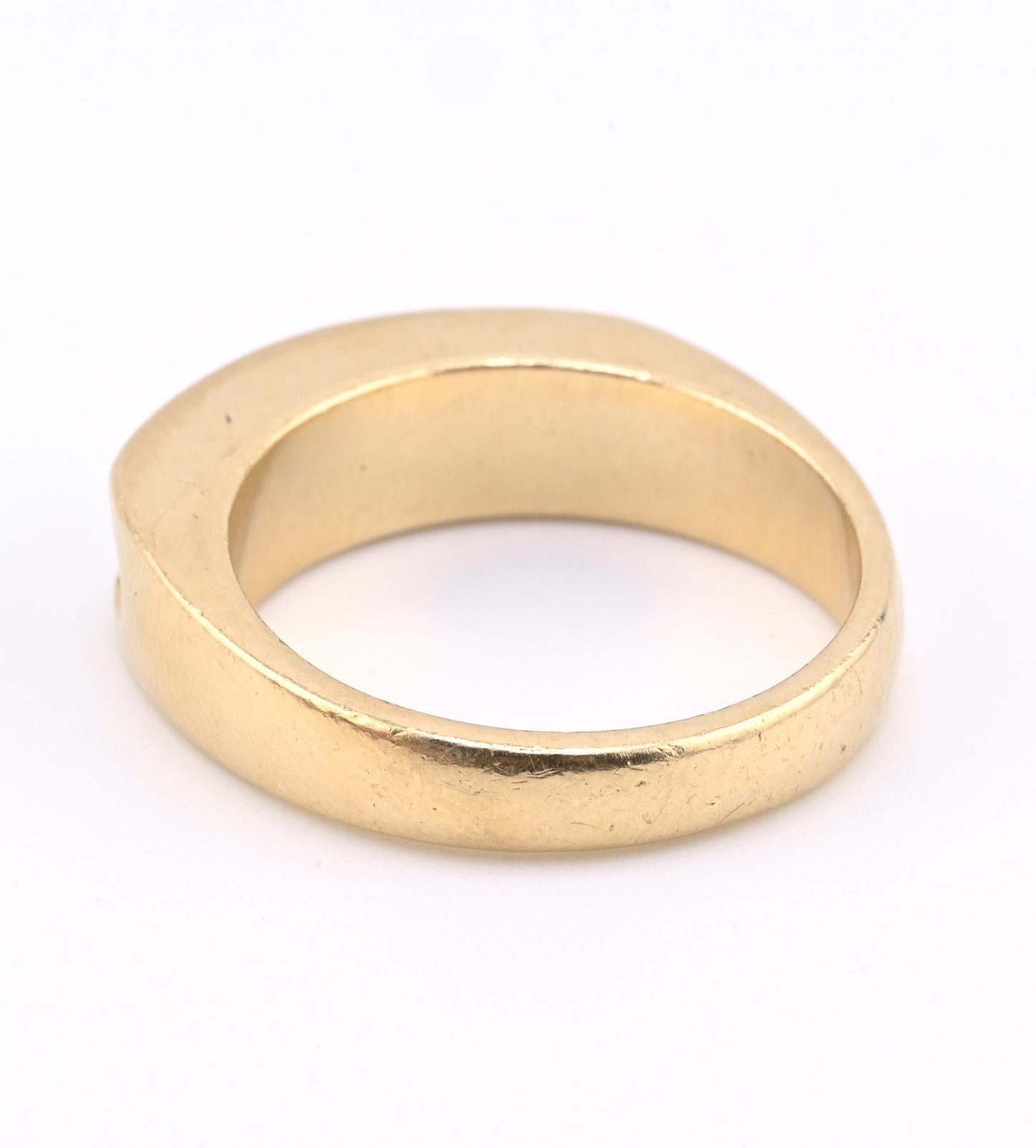 14K Yellow Gold Diamond Band Mens Ring 1.25ctw 5 Round Brilliants 11.44 G