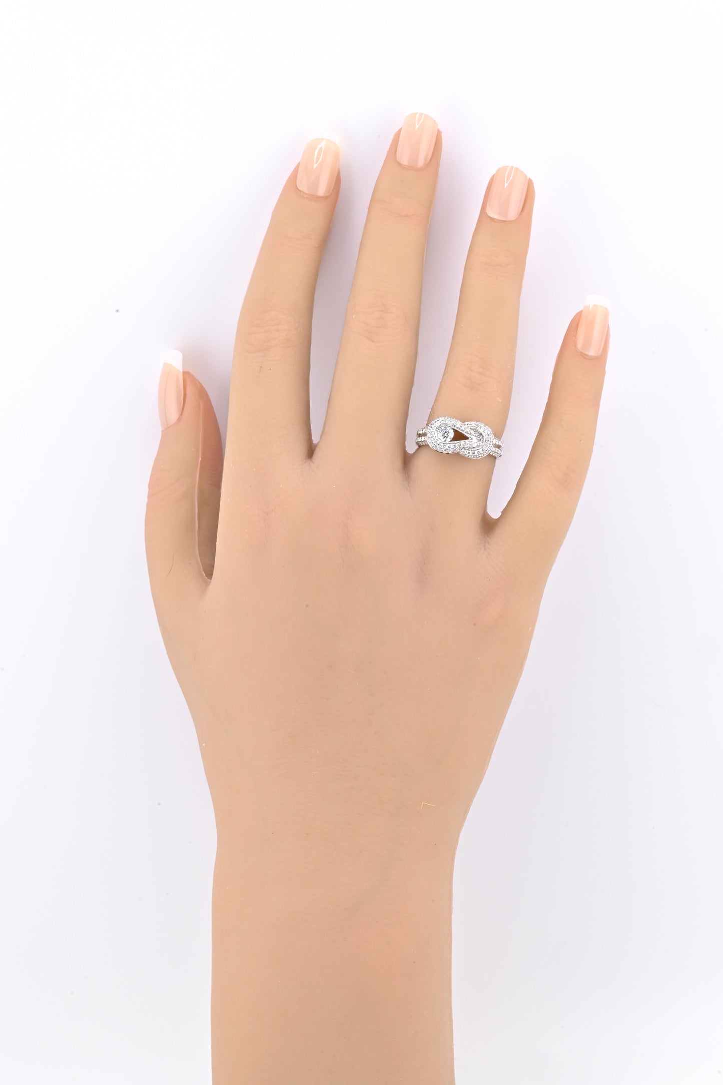 14K White Gold Diamond Halo Ring w/ 0.25ct Center Diamond ZEI Hallmark Size 6.75