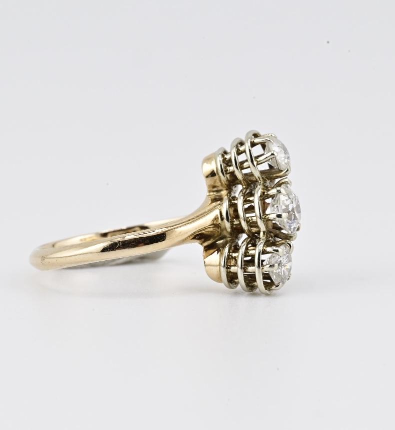 Antique 1920s 14K Gold Old European Cut Diamond Ring .84ctw Size 6 Art Deco