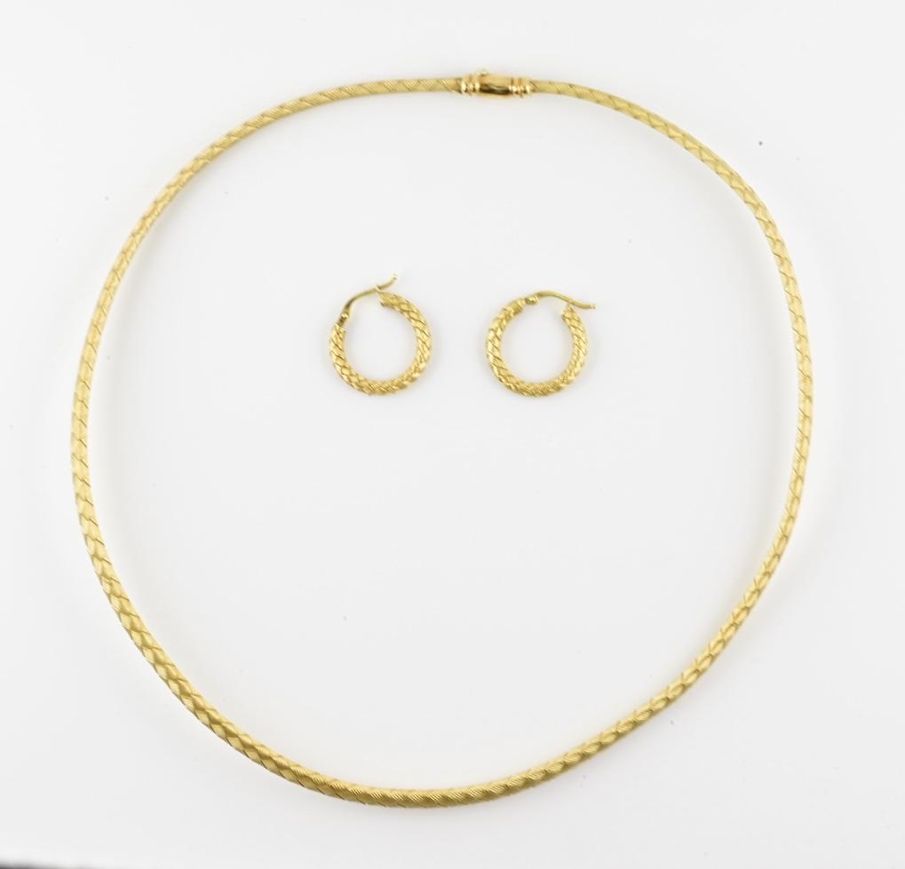 Roberto Coin 18K Yellow Gold Braided Necklace & Earrings Set 29.65g Italy 1220V