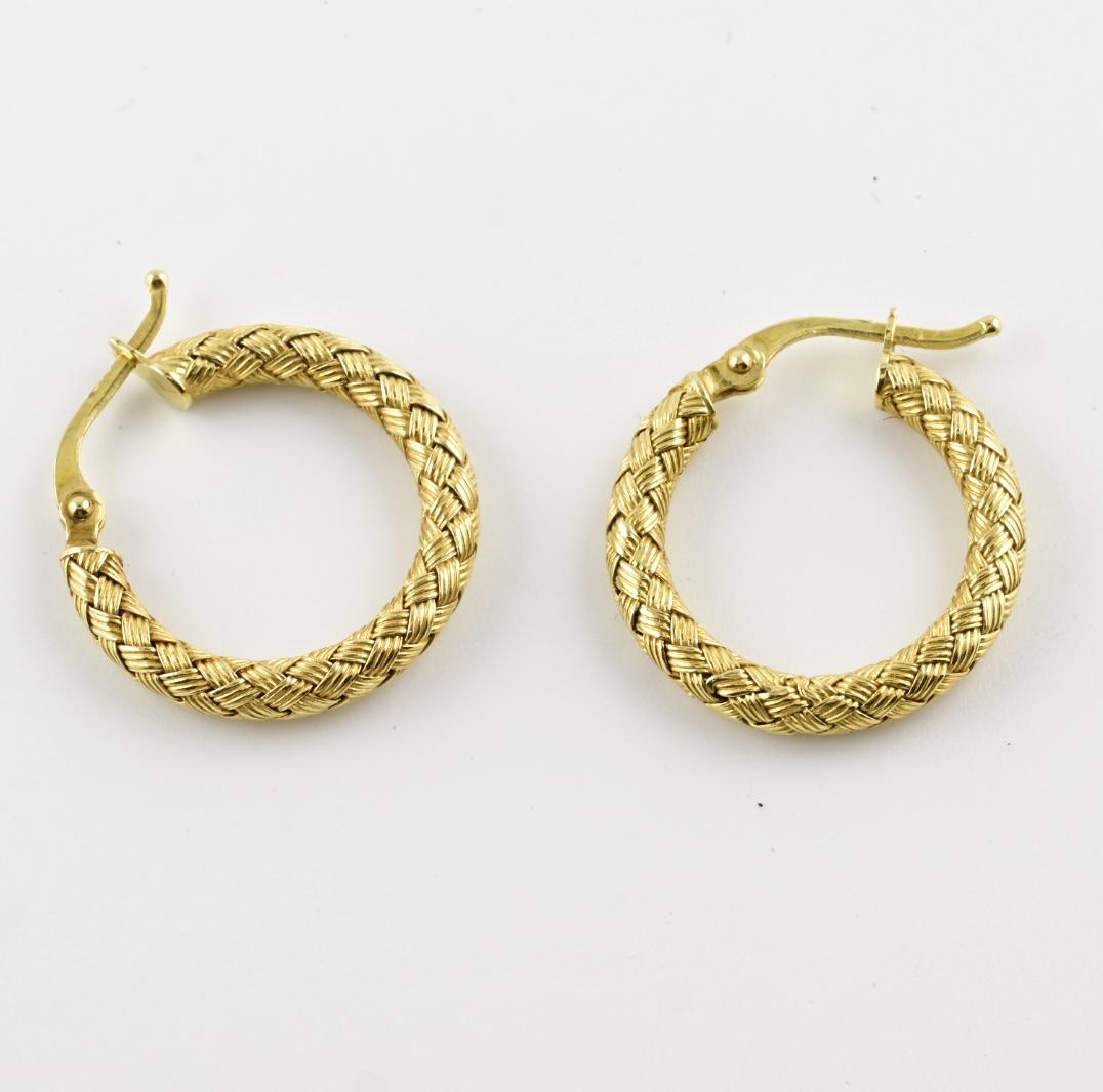 Roberto Coin 18K Yellow Gold Braided Necklace & Earrings Set 29.65g Italy 1220V
