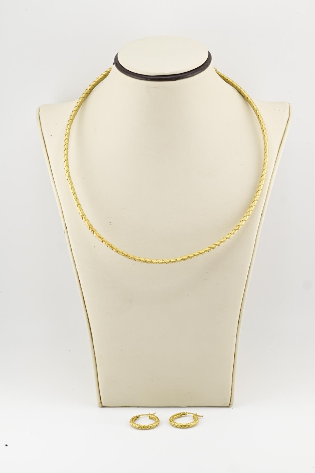 Roberto Coin 18K Yellow Gold Braided Necklace & Earrings Set 29.65g Italy 1220V