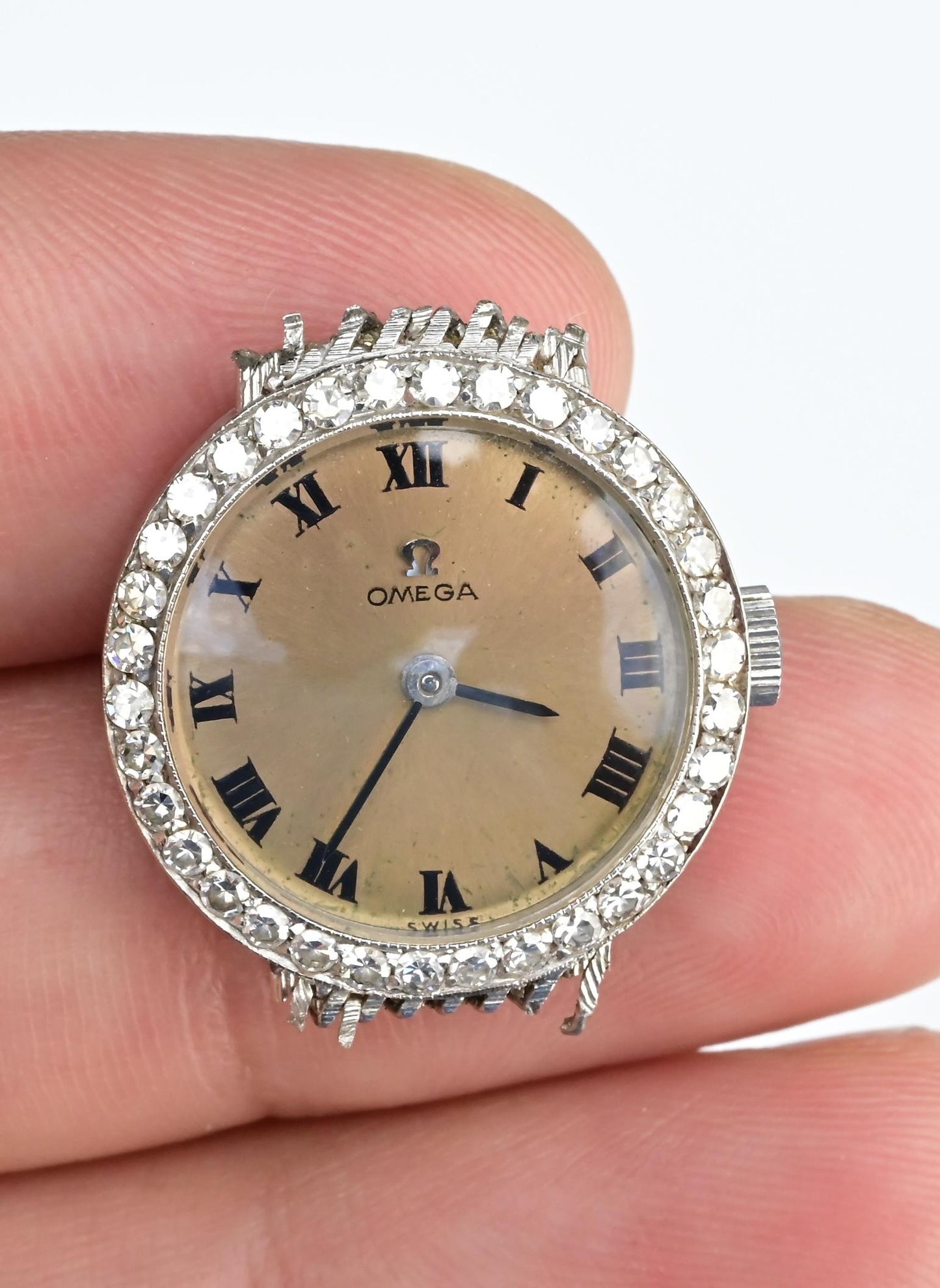 18K Yellow Gold Omega Watch Head Case In Working Order