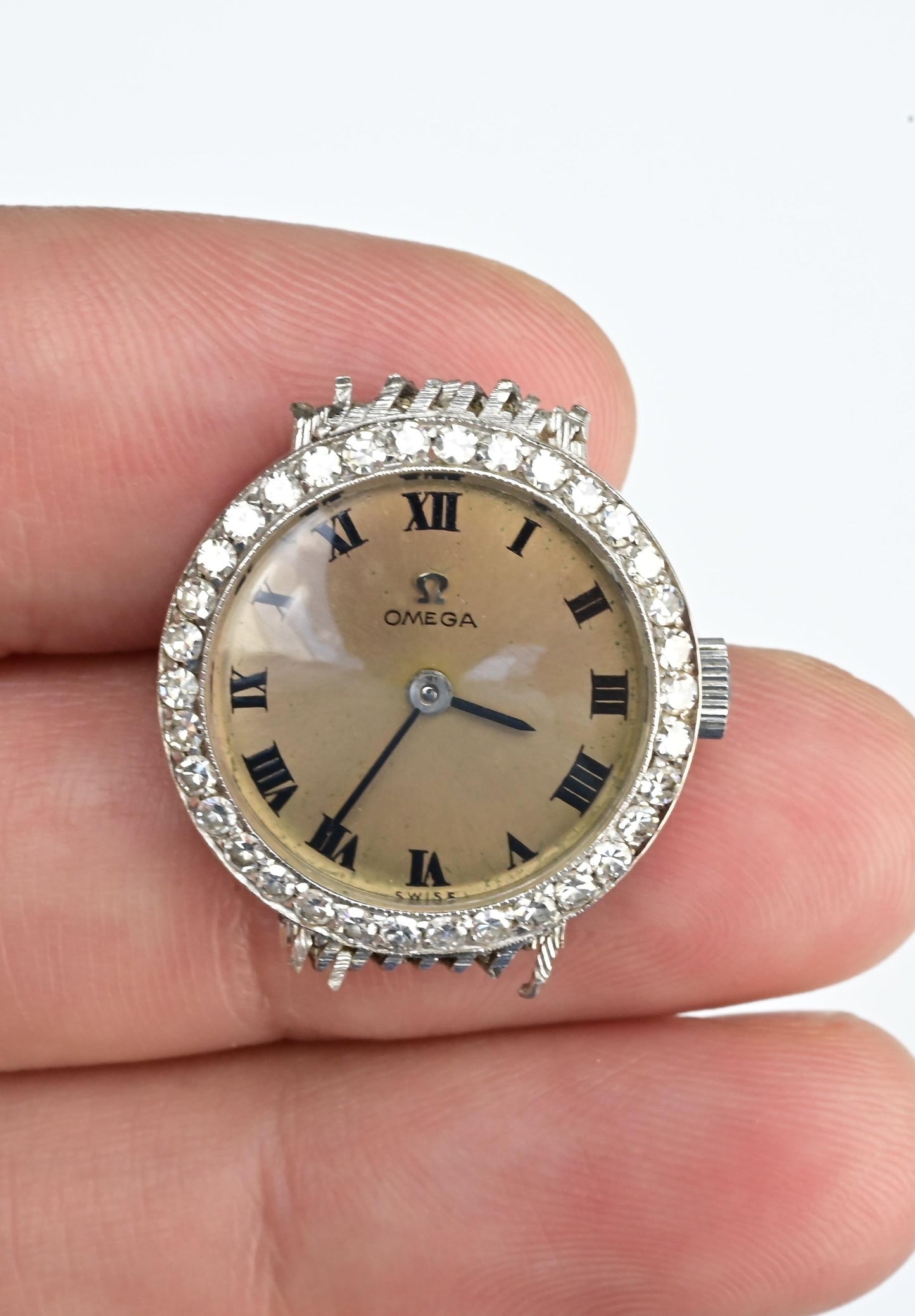 18K Yellow Gold Omega Watch Head Case In Working Order