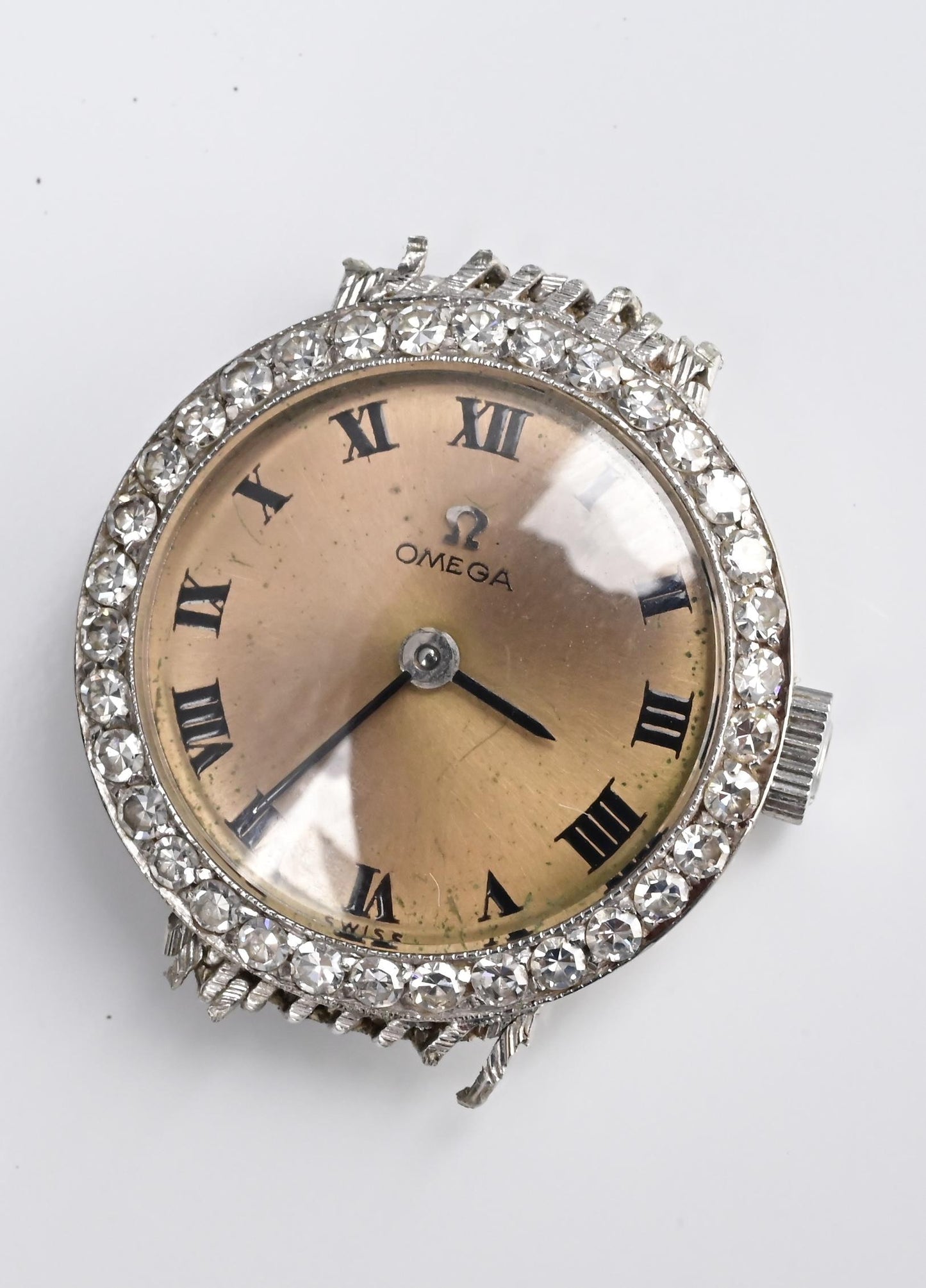 18K Yellow Gold Omega Watch Head Case In Working Order
