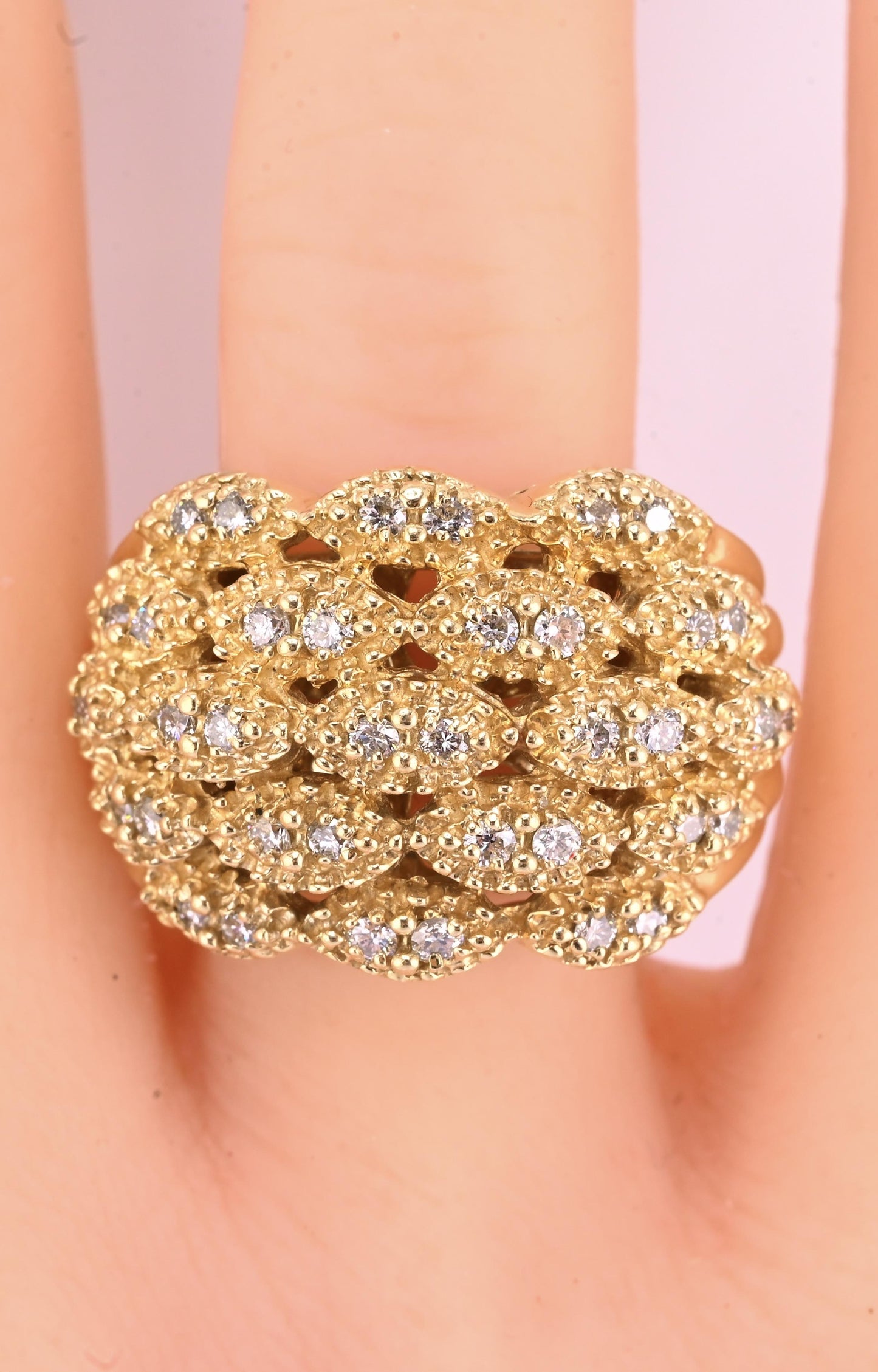 Sonia B 14K Diamond Cluster Ring • 15.04g Solid Gold • Size 8