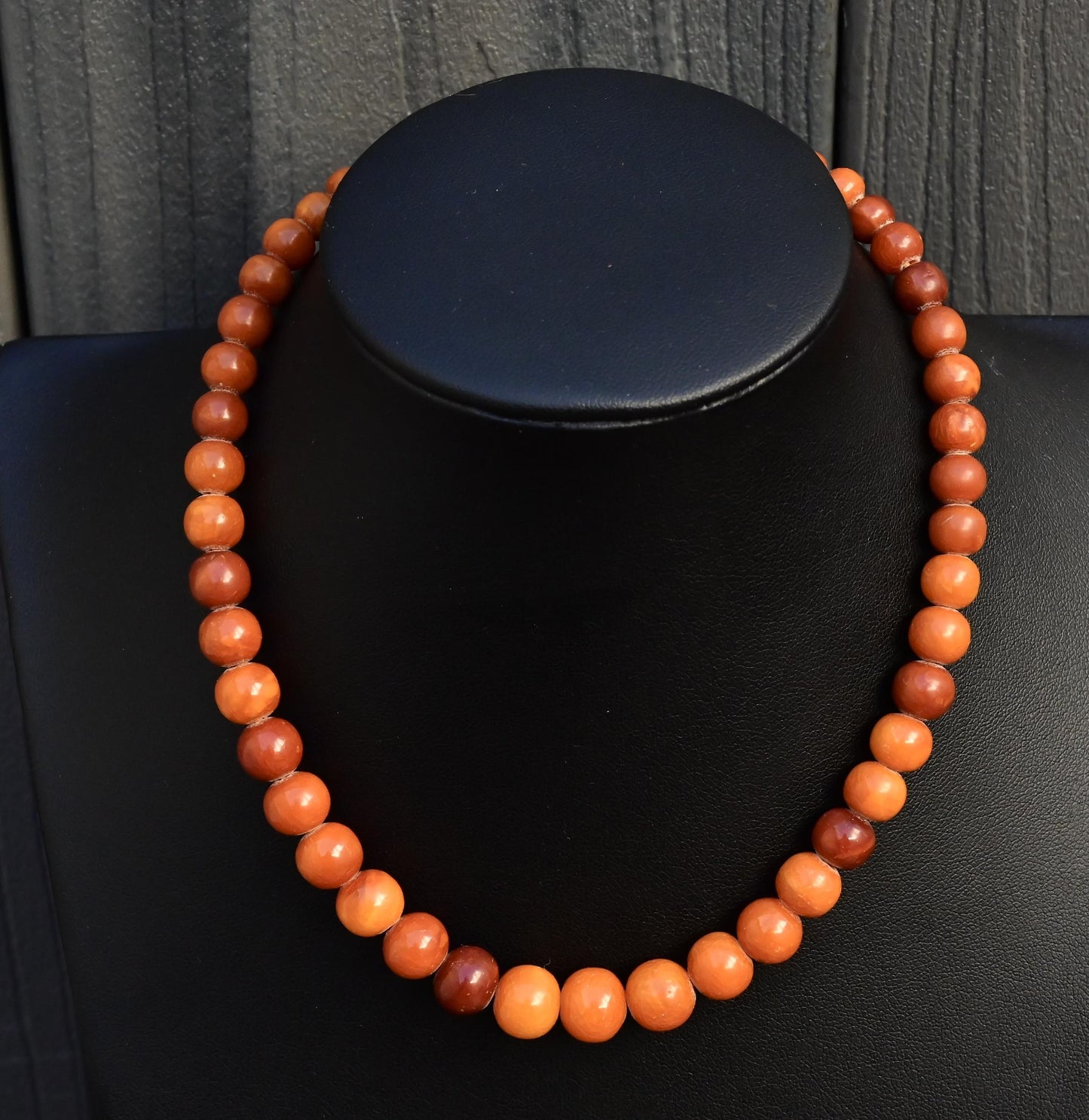Gorgeous Antique Butterscotch Amber Necklace Ottoman Beads 15.17 Grams