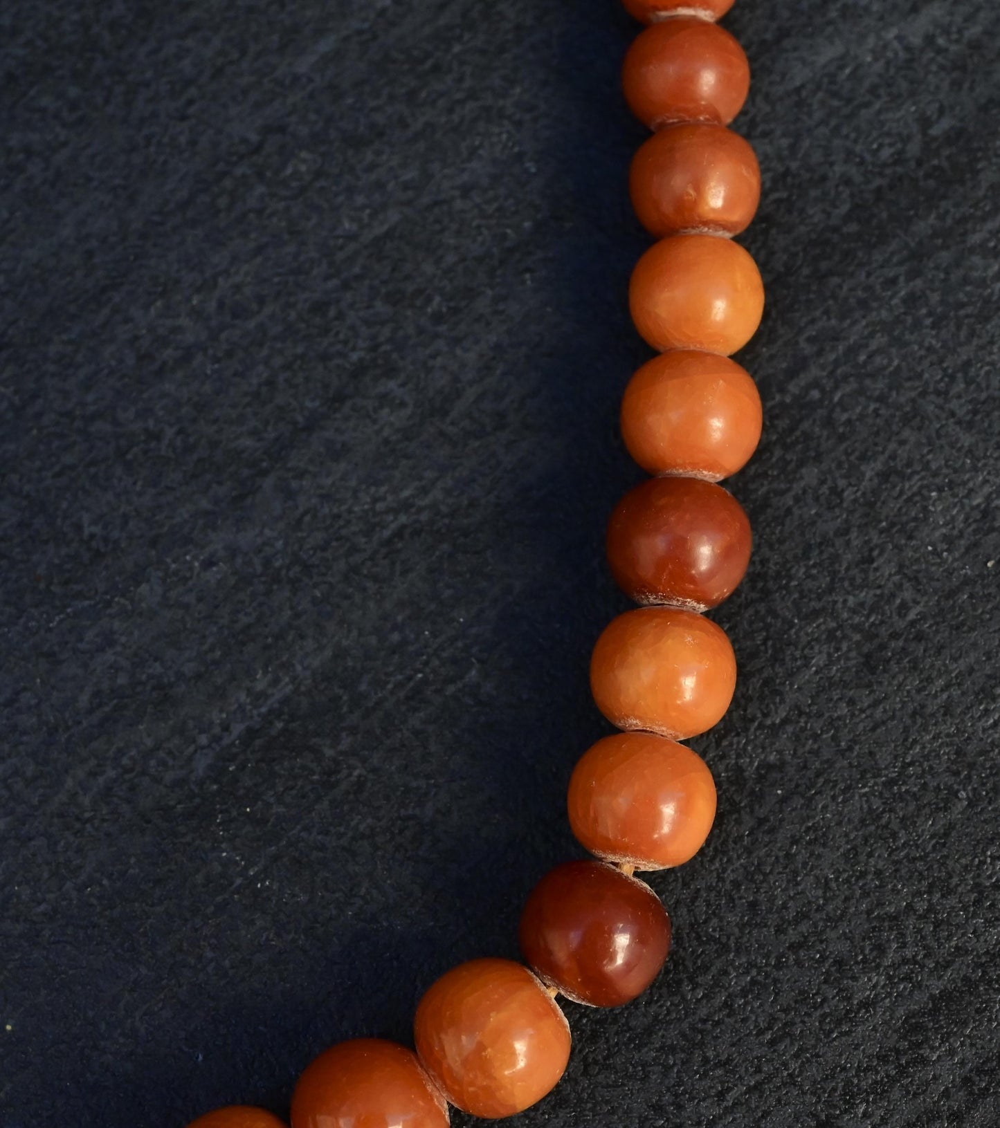 Gorgeous Antique Butterscotch Amber Necklace Ottoman Beads 15.17 Grams