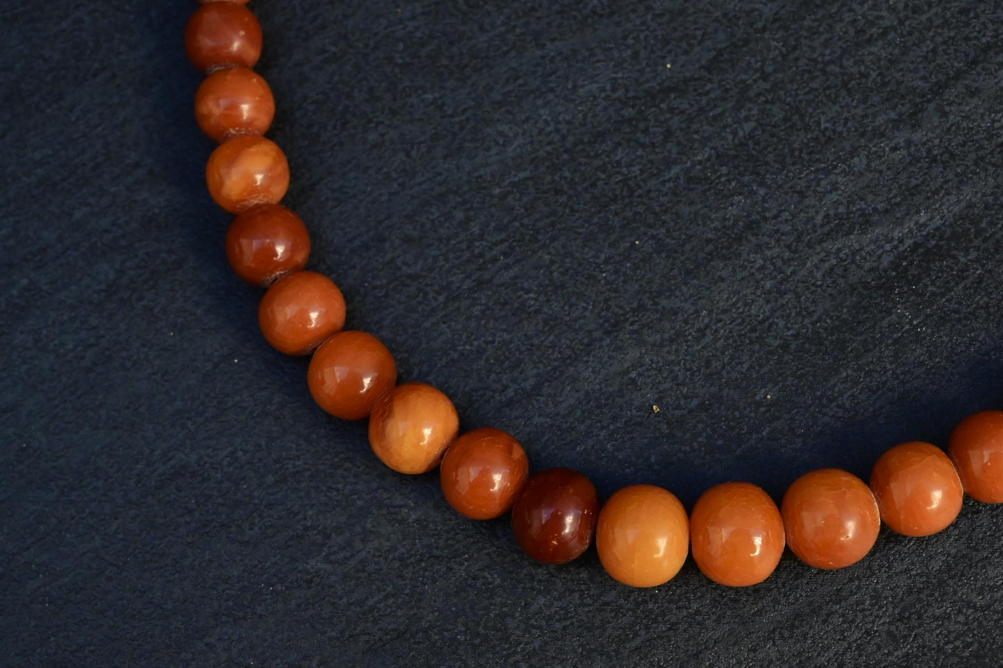 Gorgeous Antique Butterscotch Amber Necklace Ottoman Beads 15.17 Grams