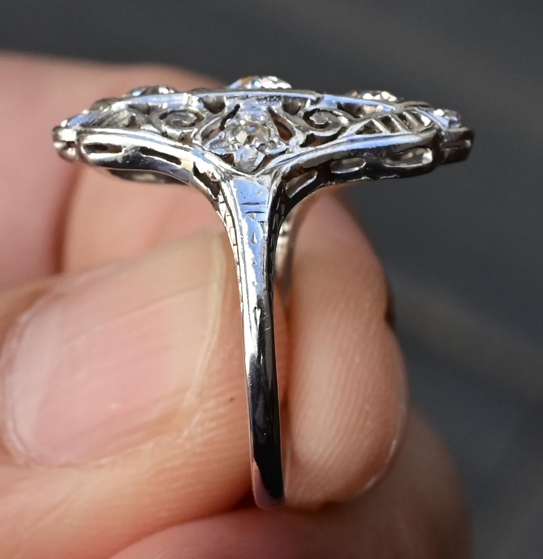 Fabulous Antique Platinum Art Deco Diamond Ring