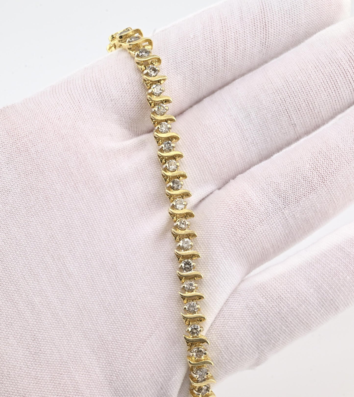 14K Yellow Gold Diamond Tennis Bracelet • 16.20g • ~2.65–2.80ct Natural Diamonds
