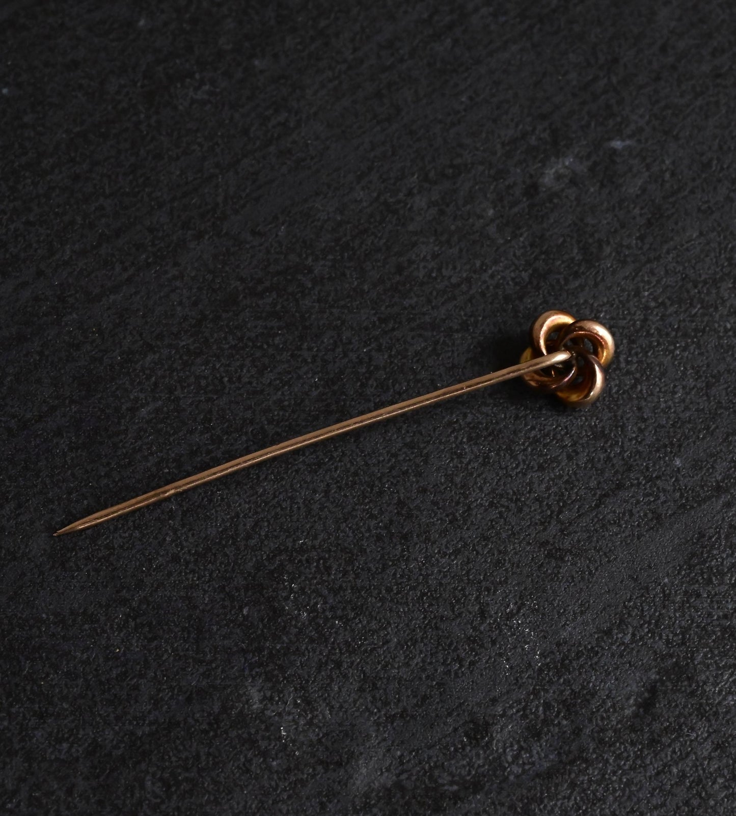 Antique 10K Yellow Gold Pearl Stick Pin 2.25" Floral Design 0.99g
