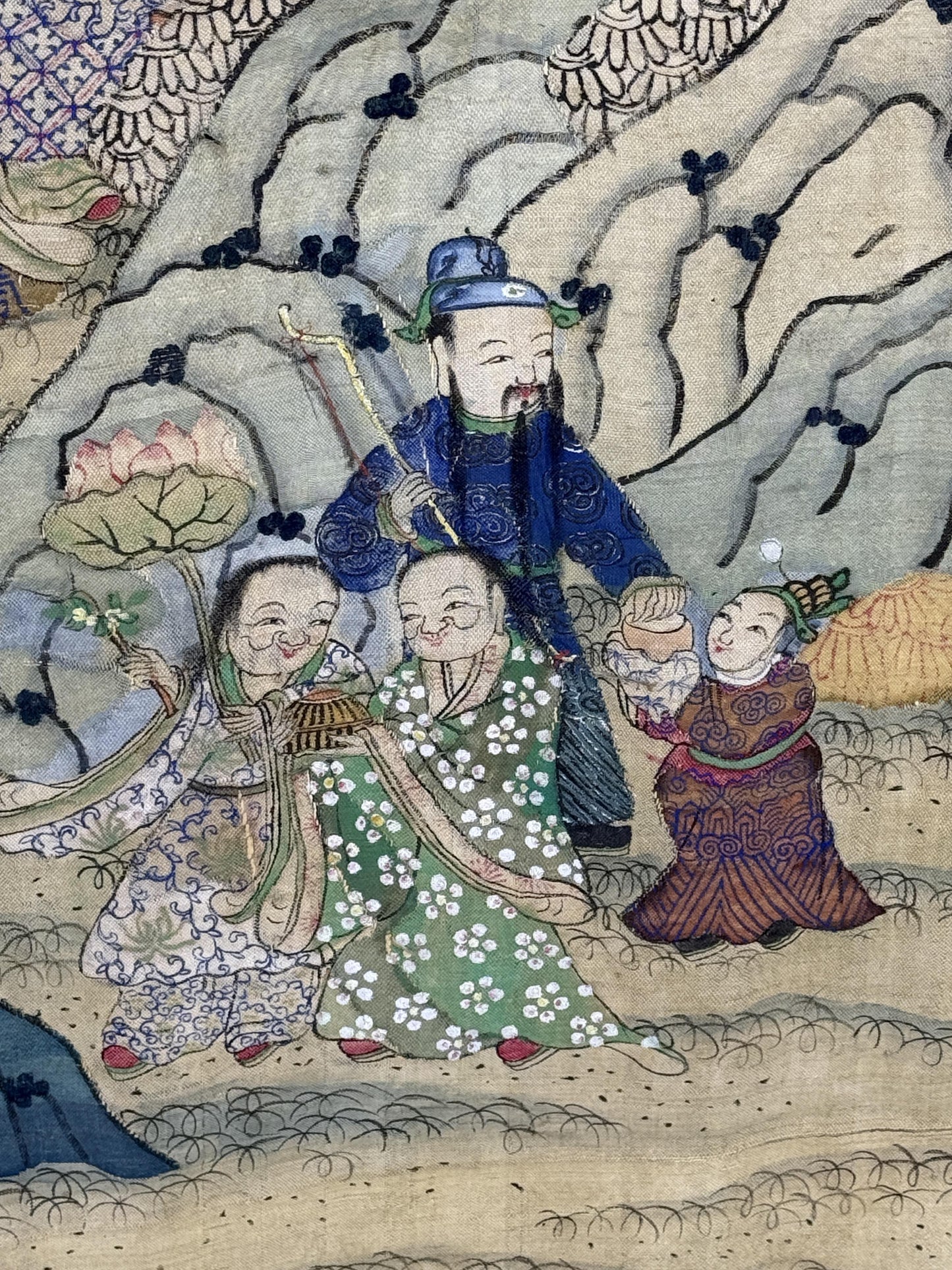 Early 20th Century Chinese Silk Kesi Panel – Immortal Figures