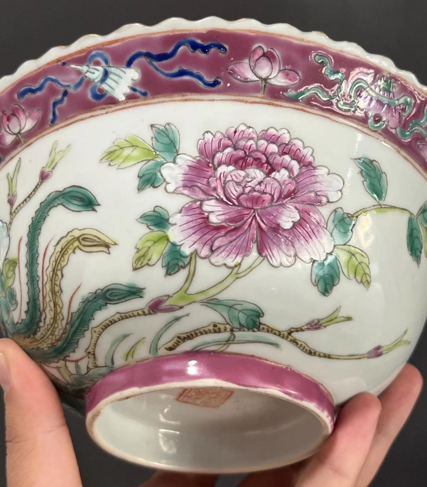 Rare Antique Chinese Peranakan Nonya Straits Porcelain Bowl