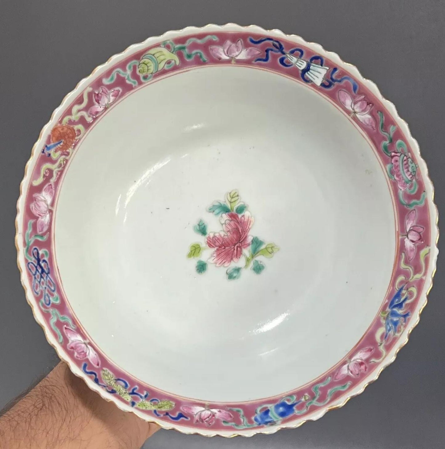 Rare Antique Chinese Peranakan Nonya Straits Porcelain Bowl