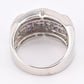 IGI Certified 14K White Gold Multi-Color Gemstone & Diamond Ring Size 8