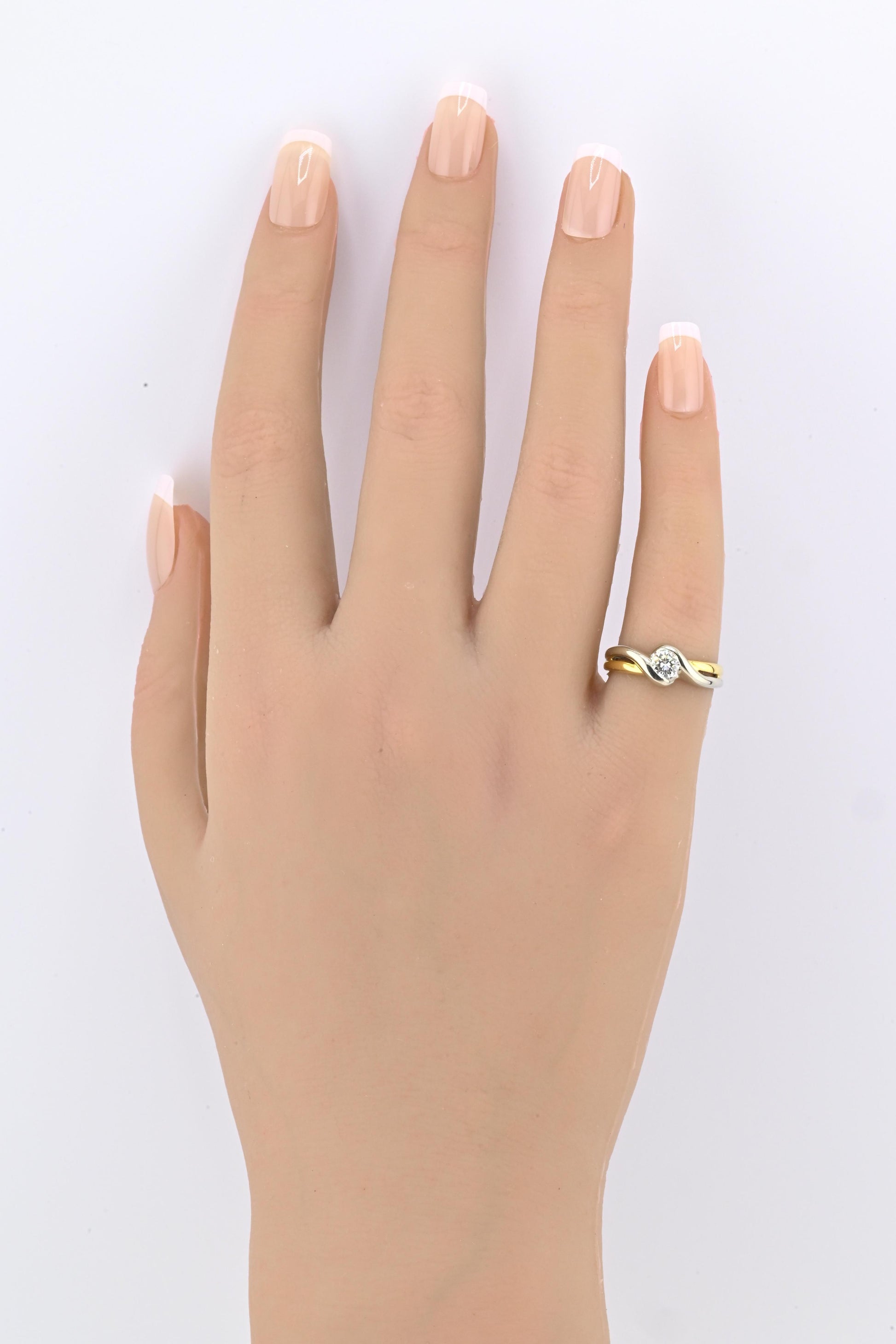 FRED 18K Yellow & White Gold Diamond Ring – 0.30 Carat, IGI Certified, Size 5