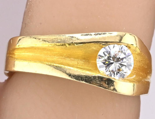 14K Yellow Gold Solitaire Diamond Ring VS Center Diamond IGI Certified Size 6.5