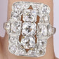 IGI Certified Antique Platinum Art Deco Ring with 4.28 Carats Natural Diamonds