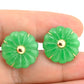 14K Yellow Gold Natural Jade Jadeite Earrings 6.4 DWT IGI Certified