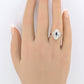 14K Yellow & White Gold Ring With Natural Sapphires, Diamonds Ring Size 6.25