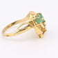 IGI Certified 14K Yellow Gold Ring with 0.70ct Natural Emeralds 0.25ct Diamonds