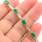 14K Yellow Gold Bracelet 6.03ct Emeralds & 0.93ct Diamond Accents 7 Inches