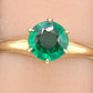 IGI Certified 14K Yellow Gold Ring | Natural Green Gemstone | Size 5.75