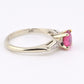 Natural Ruby & Diamond Ring 14K White Gold  IGI Cert Ring Size 6