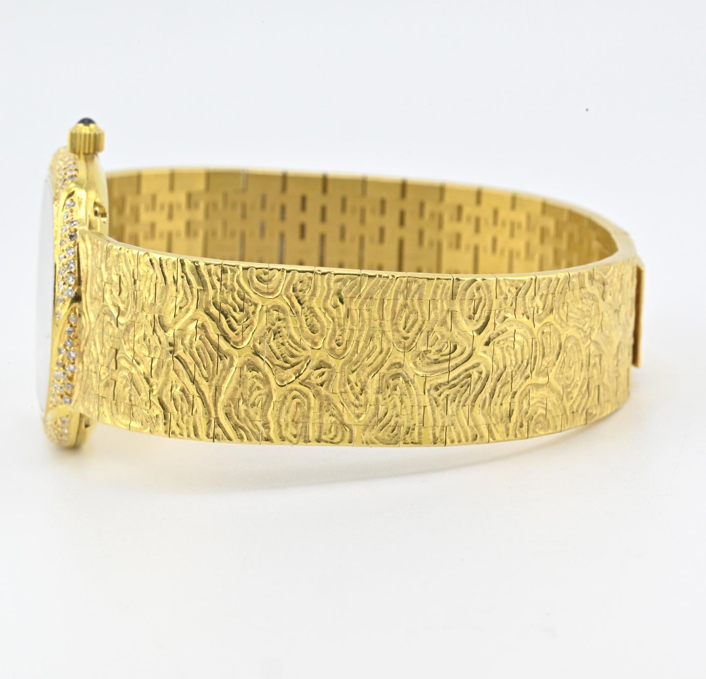 18K Yellow Gold Piaget Watch Diamond Bezel 73.14 Grams 18.1 CM Diamond Dial
