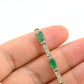 14K Yellow Gold Bracelet 6.03ct Emeralds & 0.93ct Diamond Accents 7 Inches