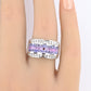 IGI Certified 14K White Gold Multi-Color Gemstone & Diamond Ring Size 8