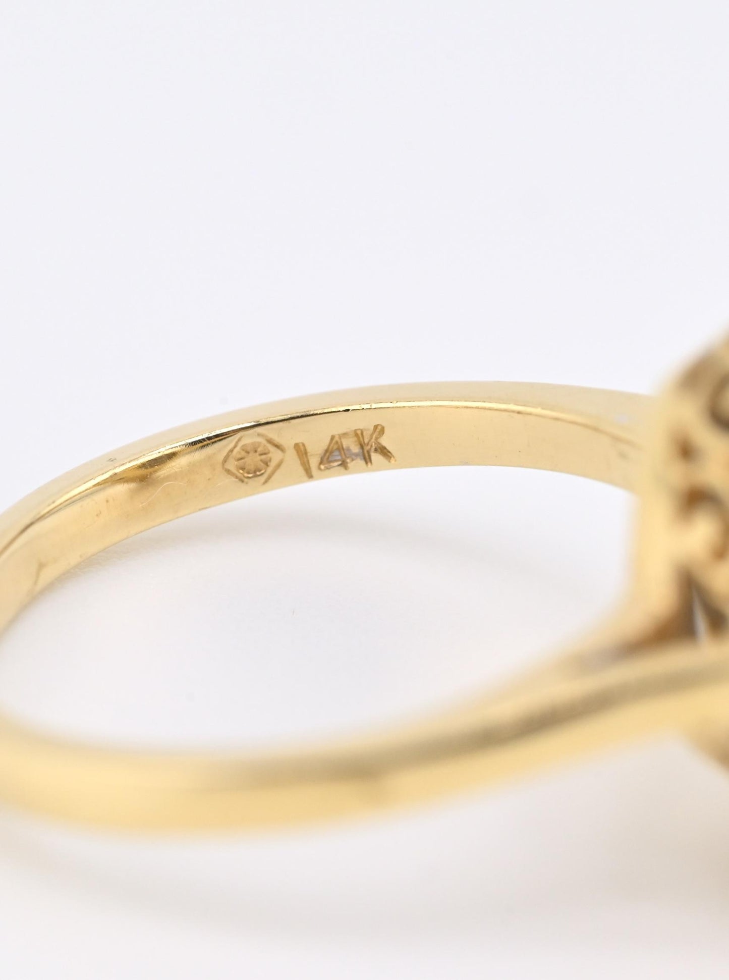 14K Yellow & White Gold Ring With Natural Sapphires, Diamonds Ring Size 6.25