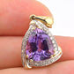 IGI Certified 14K White  Yellow Gold Pendant 5.25ct Amethyst  0.15ct Diamond
