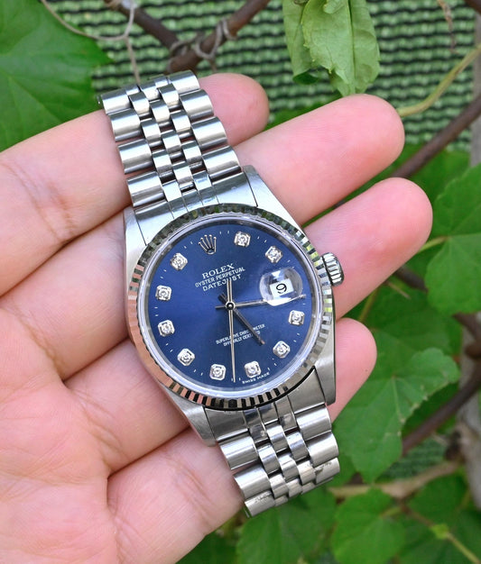 Rolex Datejust 16234 Stainless Steel – Factory Diamond Dial No Holes Y Series