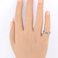 14K White Gold Ring with 0.51ct Blue Sapphires & 0.16ct Diamonds Size 4