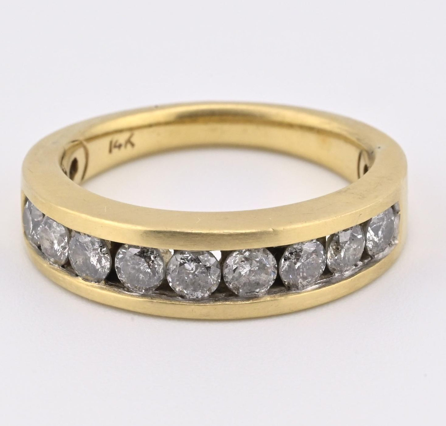 Fabulous 14K Yellow Gold Band With Natural Diamonds .90 Carats IGI Certified