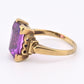 10K Yellow Gold Sapphire Ring Art Deco / Retro Era IGI Certified Size 6.75