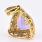 IGI Certified 14K White  Yellow Gold Pendant 5.25ct Amethyst  0.15ct Diamond