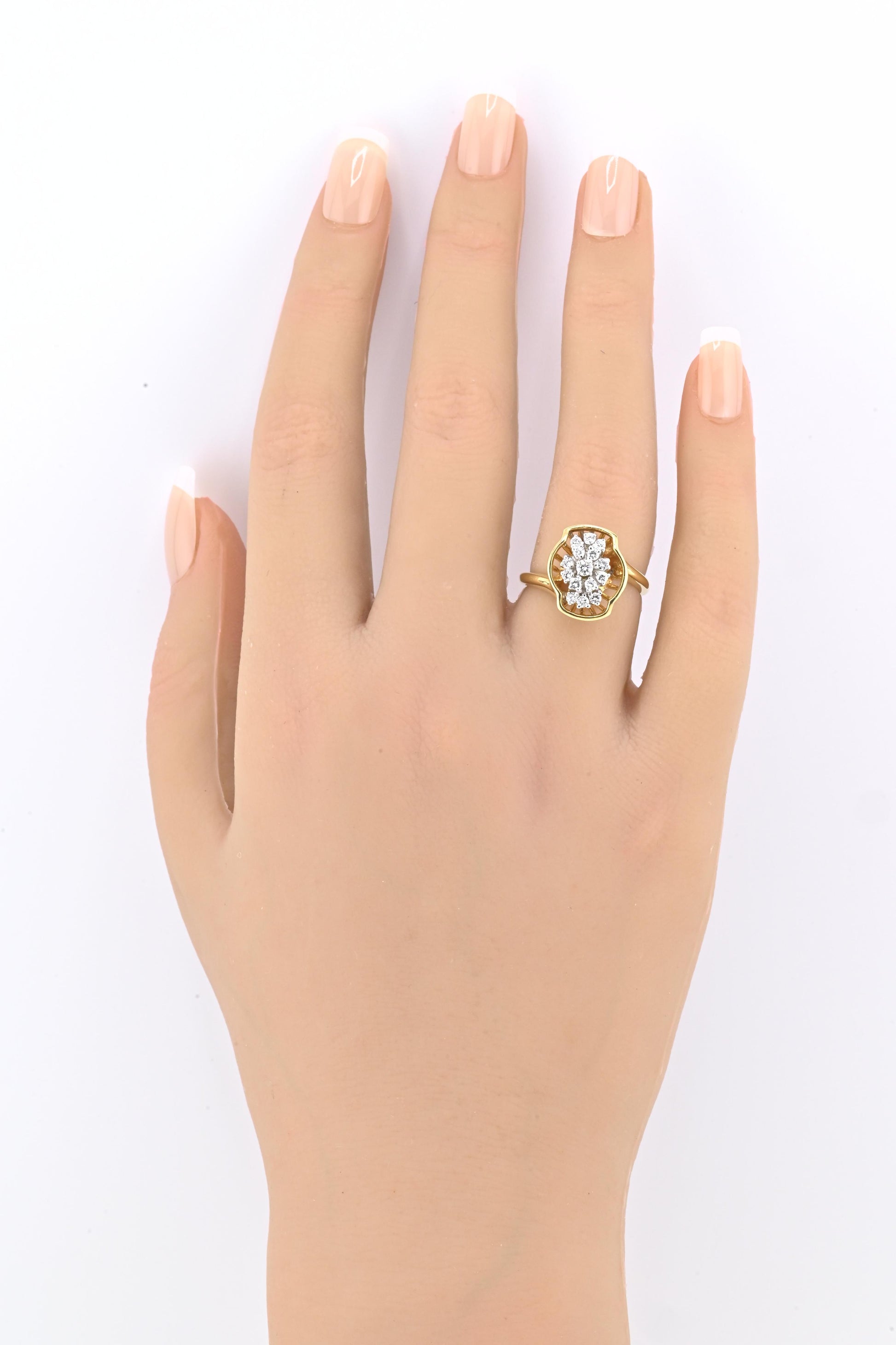 14K Yellow Gold Diamond Ring With VS2 Stones 0.41 Carats IGI Certified Size 6.5