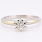 IGI Certified 14K White Gold Solitaire Diamond Ring Round Brillant Diamond