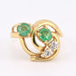 IGI Certified 14K Yellow Gold Ring with 0.70ct Natural Emeralds 0.25ct Diamonds